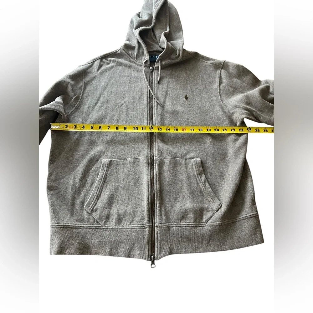 VTG‎ Ralph Lauren polo hooded jacket XL full zip brown 100% cotton knit sweater